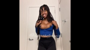 Ebony Girl makes it Clap before getting in the Shower
