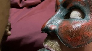Gay interracial blowjob wearing devil mask - part 2