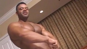 Muscle Hunk Mario B. show strip flex jerkoff  big cumshot