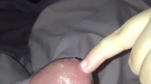 Wife sounding husband with her finger