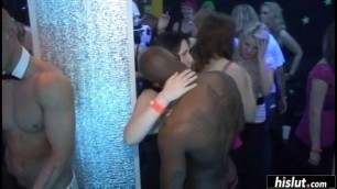 Girls getting covered in cum at a party
