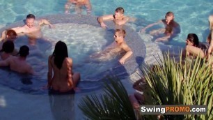 Horny swingers are enjoying their time in the jacuzzi tonight.