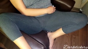 Feet and Leggings - Distracted while Watching T.V.